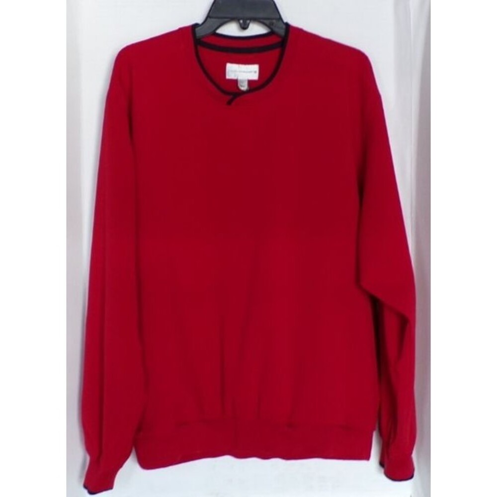 Cutter & Buck Red CB WeatherTech Golf Pullover Wind Shirt Jacket Pockets Large